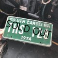 70s Vintage American License Number Plate / SOUTH CAROLINA THS 128 (M855)