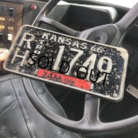 60s Vintage American License Number Plate / KANSAS RH 1749 (M875)