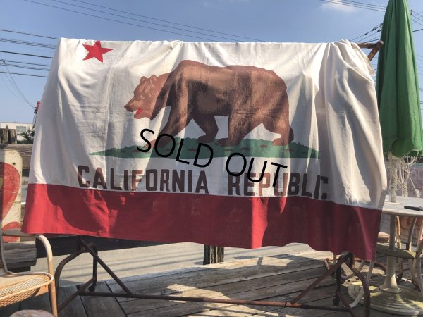画像20: Vintage U.S.A . The Bear California Republic Cotton Flag 211x137 cm (M997) 