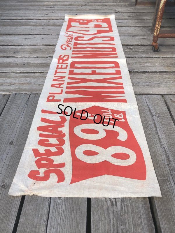 画像12: Vintage Advertising Planters Peanuts Store Display Cloth Banner Sign (M998) 