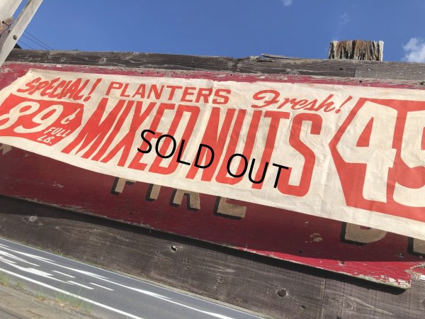 画像3: Vintage Advertising Planters Peanuts Store Display Cloth Banner Sign (M998) 