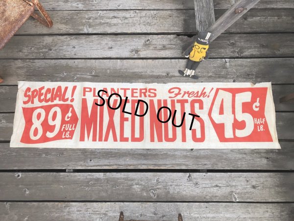 画像15: Vintage Advertising Planters Peanuts Store Display Cloth Banner Sign (M998) 