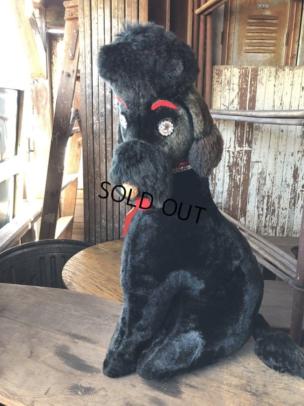 画像4: Vintage Giant Black Standing Poodle Plush Stuffed Toy Doll (R017) 