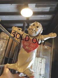 70s Vintage Message Doll " I Love This Much " Big Size (R024) 