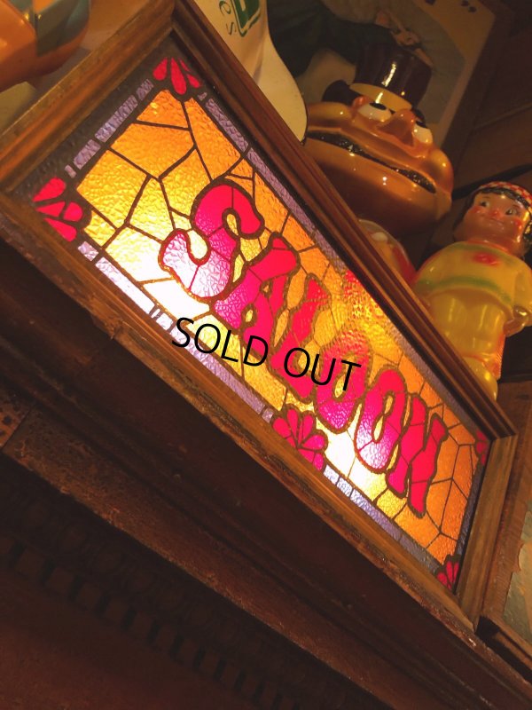 画像7: 70s Vintage Light Up SALOON Stain Glass style BAR Sign (R062) 