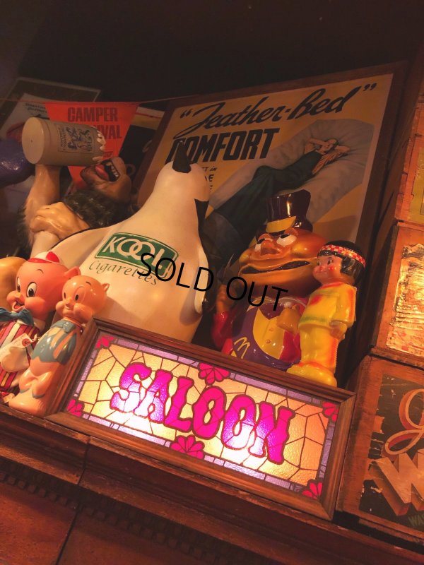 画像8: 70s Vintage Light Up SALOON Stain Glass style BAR Sign (R062) 