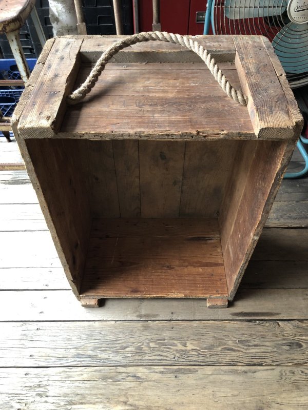 画像25: 20s Antique Wooden Crate with Rope Handles Huge! THE MILLER LOOK CO (R076) 