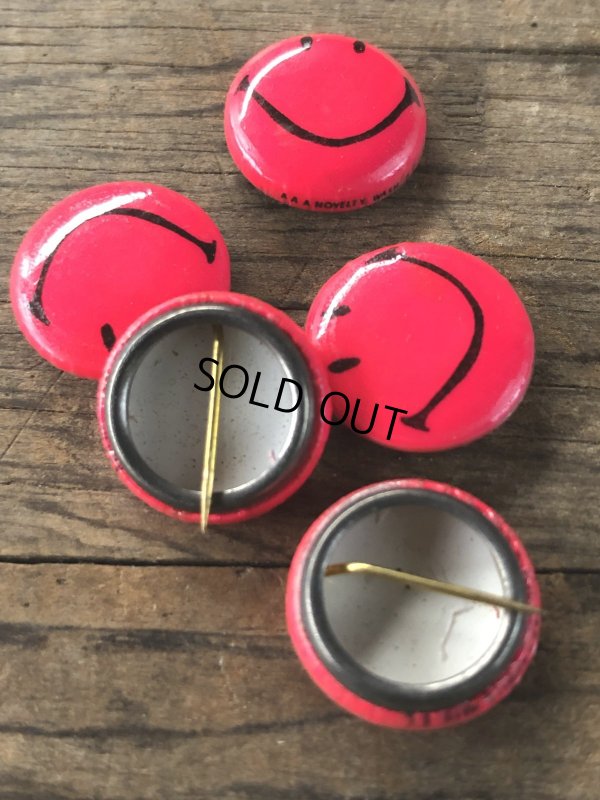 画像2: 60s Vintage Original Happy Smiley Smile Face Button Pins Pinback (R081) 