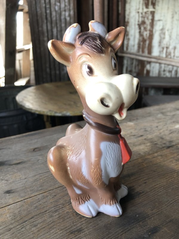 画像8: 70s Vintage Kiddie Products The First Years Red Bell Cow Rubber Squeak Doll (R125) 