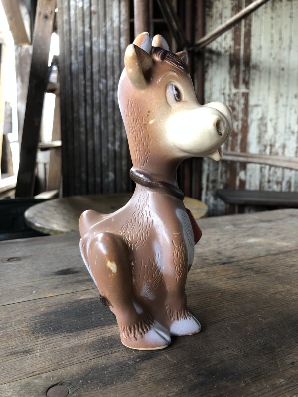 画像6: 70s Vintage Kiddie Products The First Years Red Bell Cow Rubber Squeak Doll (R125) 