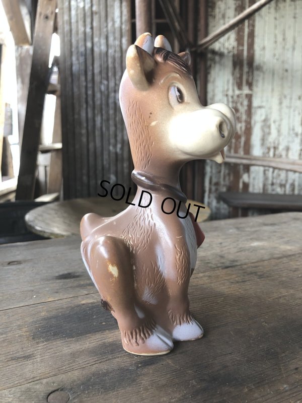 画像6: 70s Vintage Kiddie Products The First Years Red Bell Cow Rubber Squeak Doll (R125) 