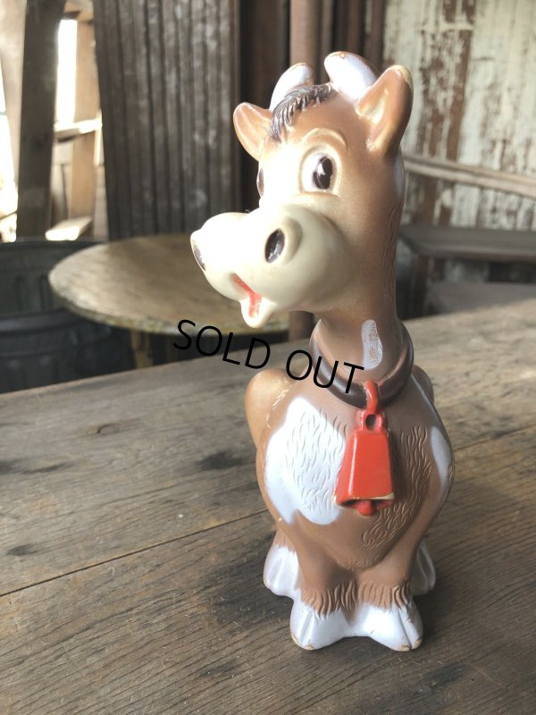 画像3: 70s Vintage Kiddie Products The First Years Red Bell Cow Rubber Squeak Doll (R125) 