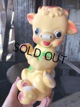 60s Vintage Ledraplastic Cow Rubber Squeaky Doll (R126) 