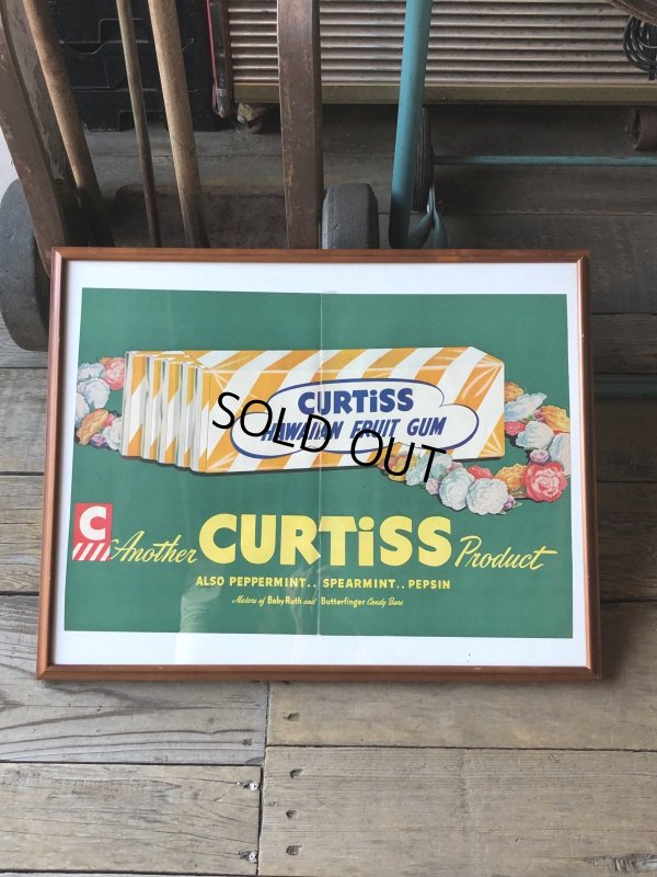 画像1: 40s Vintage CURTiSS HAWAIIAN FRUIT GUM Magazine Advertising Art Print w/Frame (R135) 