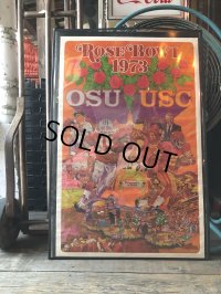 ROSE BOWL 1973 OSU vs USC Vintage Original Poster (R181) 
