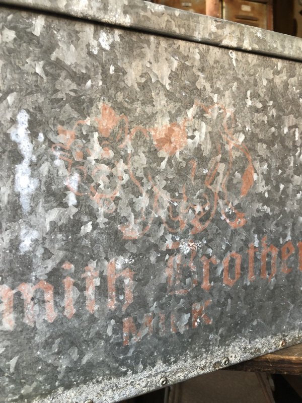 画像16: Vintage Galvanized Metal Dairy Milk Box Smith Brothers L (R187) 