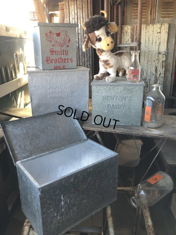 画像12: Vintage Galvanized Metal Dairy Milk Box Smith Brothers (R186)