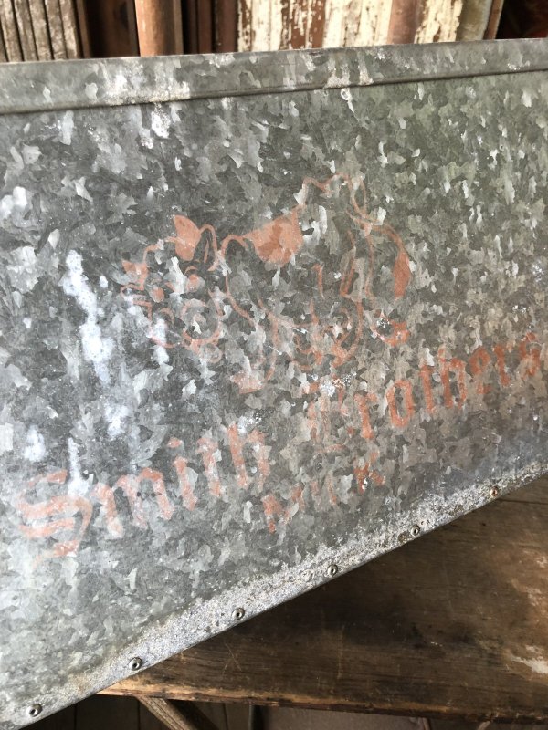 画像13: Vintage Galvanized Metal Dairy Milk Box Smith Brothers L (R187) 