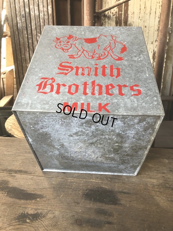 画像7: Vintage Galvanized Metal Dairy Milk Box Smith Brothers (R186)