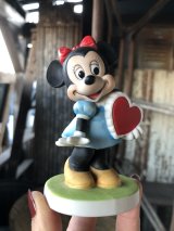 70s Vintage Ceramic Figurine Minnie Mouse Heart (R197) 