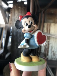 70s Vintage Ceramic Figurine Minnie Mouse Heart (R197) 