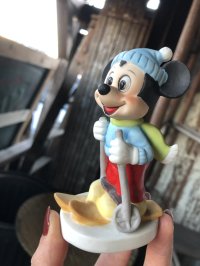 70s Vintage Ceramic Figurine Mickey Mouse Ski (R196) 