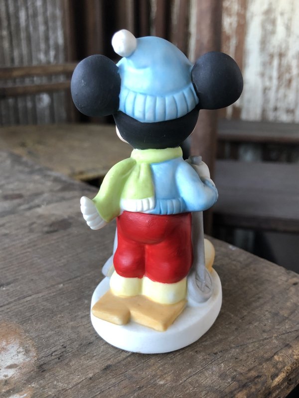 画像4: 70s Vintage Ceramic Figurine Mickey Mouse Ski (R196) 