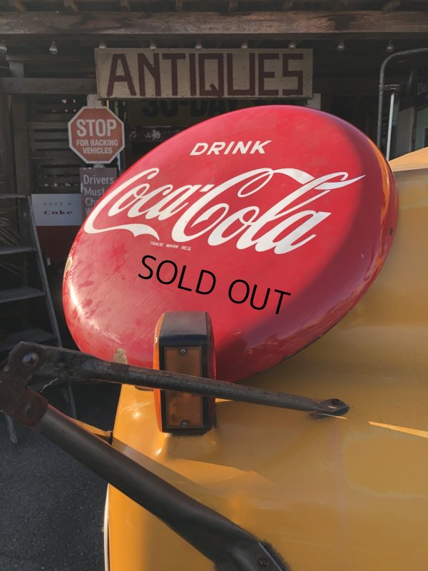 画像9: 50s Original DRINK Coca-Cola Porcelain Enamel Button Sign (R201) 