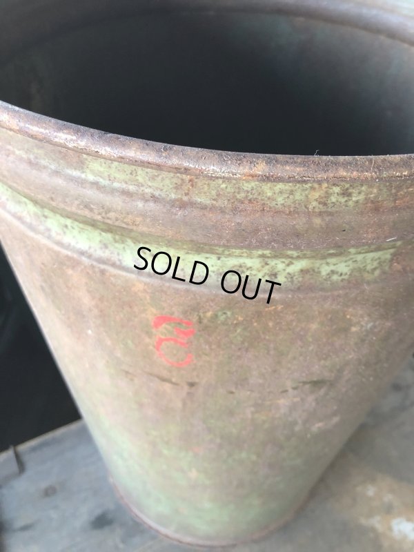 画像2: Vintage Industrial Metal Trush Can (R212)