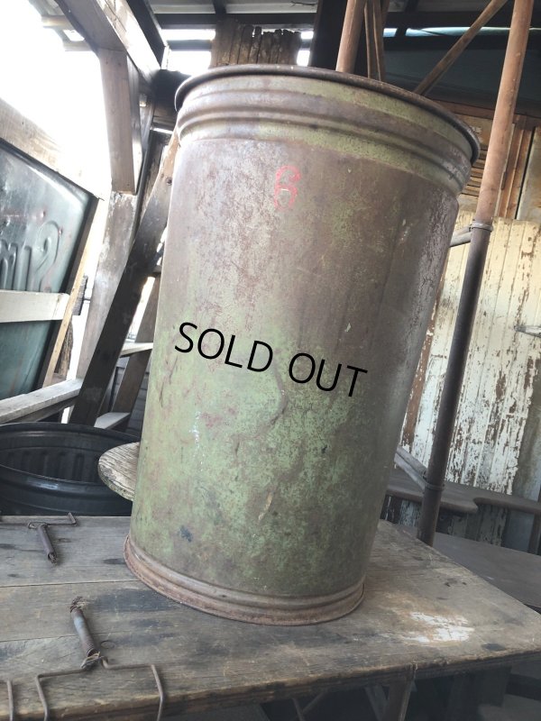 画像5: Vintage Industrial Metal Trush Can (R212)