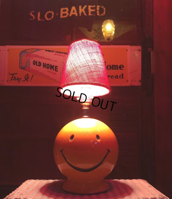 画像14: Vintage Mid-Century Hippie Smiley Happy Face Ceramic Table Lamp (R233)