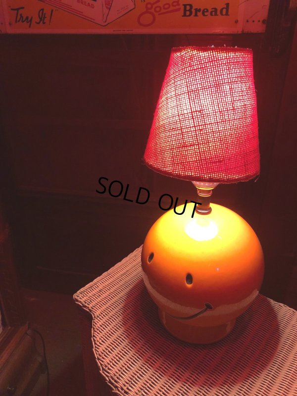 画像13: Vintage Mid-Century Hippie Smiley Happy Face Ceramic Table Lamp (R233)