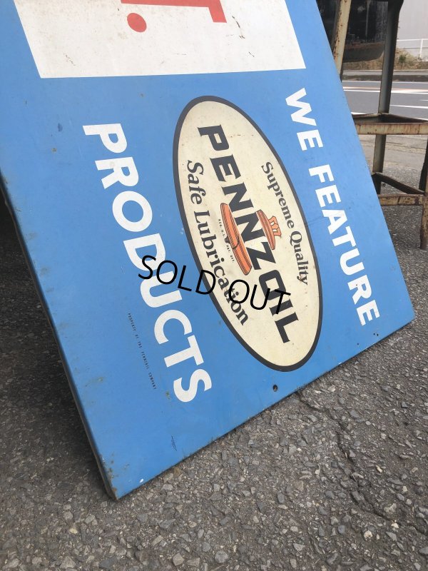 画像21: 【店舗引き取り限定】 Vintage Pennzoil Oil Safe Lubrication Huge Store Display Sign (R238)