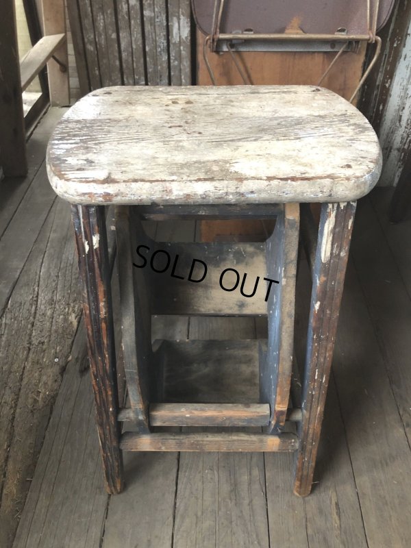 画像11: Antique Wooden Ladder Step Stool (R240)