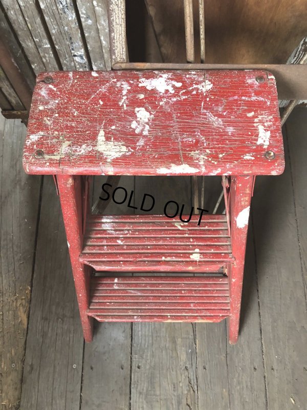 画像7: Vintage Wooden Ladder Step Stool (R239)