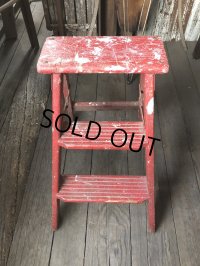 Vintage Wooden Ladder Step Stool (R239)