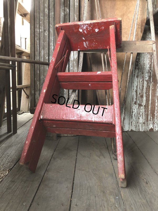画像6: Vintage Wooden Ladder Step Stool (R239)