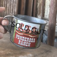 70s Vintage Bonanza TV Show Ponderosa Ranch Tin Cup  (R226)