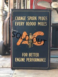 Vintage AC Spark Plugs Metal Advertising Cabinet Display Case Sign (R257)
