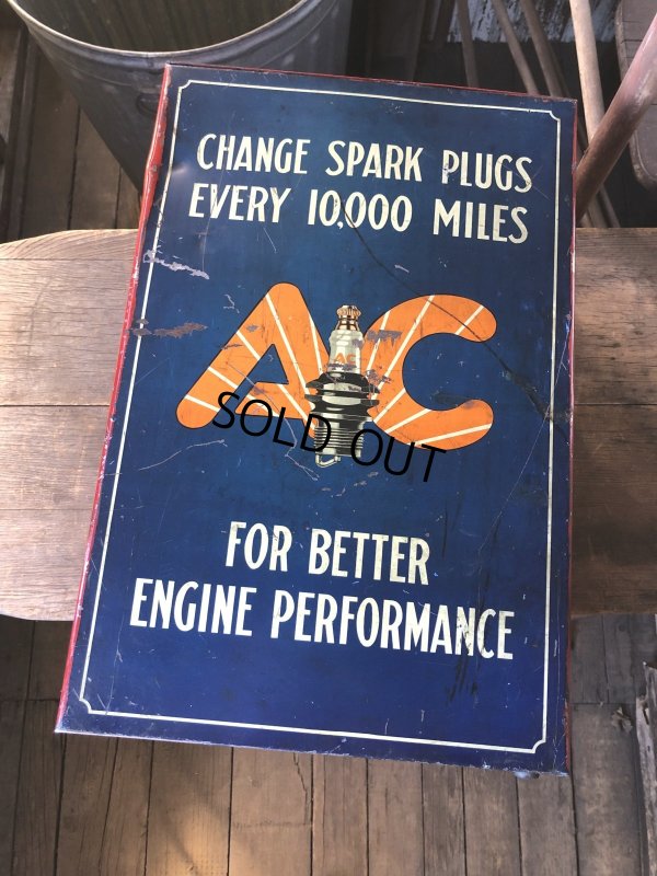 画像22: Vintage AC Spark Plugs Metal Advertising Cabinet Display Case Sign (R257)