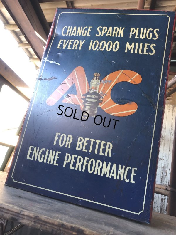 画像28: Vintage AC Spark Plugs Metal Advertising Cabinet Display Case Sign (R257)