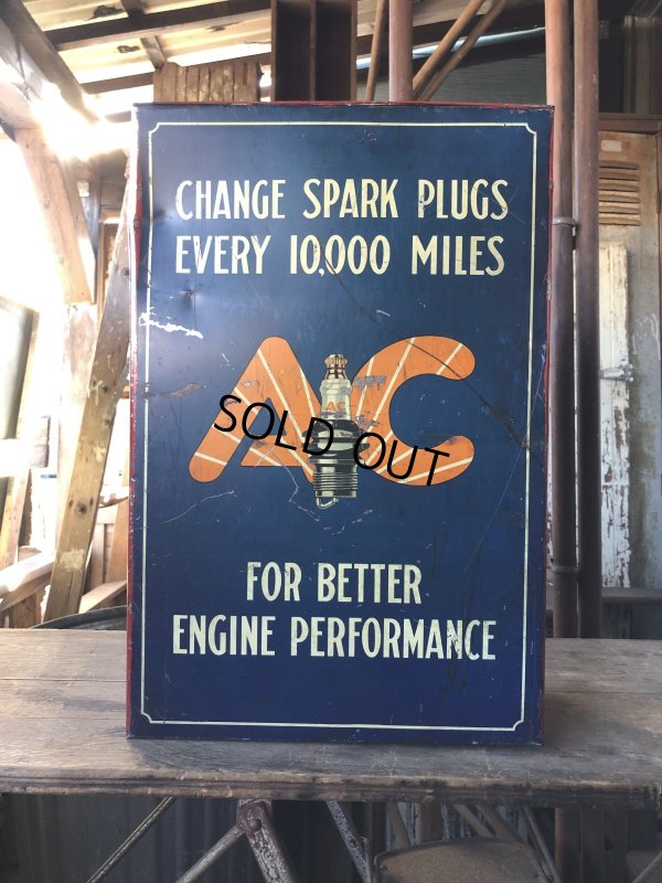 画像14: Vintage AC Spark Plugs Metal Advertising Cabinet Display Case Sign (R257)