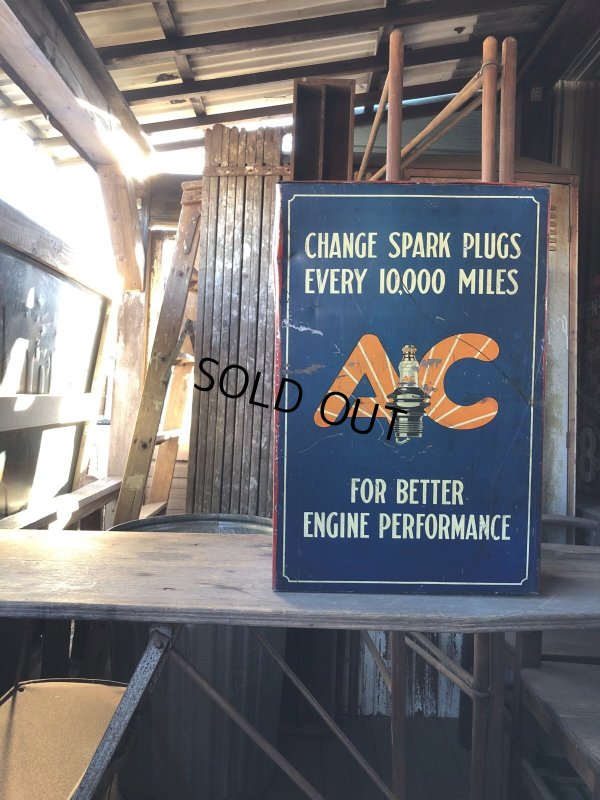 画像30: Vintage AC Spark Plugs Metal Advertising Cabinet Display Case Sign (R257)