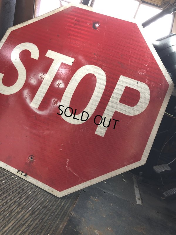 画像8: Vintage Road Street Sign STOP (R271)