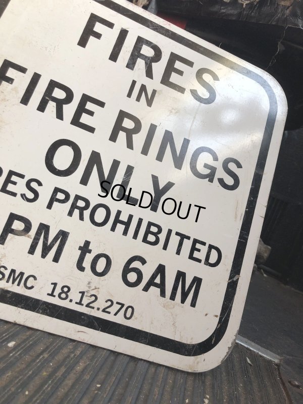 画像3: Vintage Road Street Sign FIRE IN FIRE RINGS ONLY (R260)