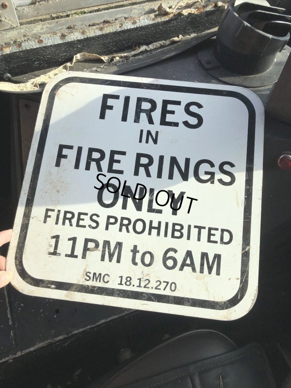 画像6: Vintage Road Street Sign FIRE IN FIRE RINGS ONLY (R260)