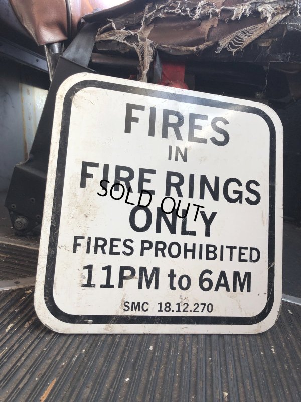 画像1: Vintage Road Street Sign FIRE IN FIRE RINGS ONLY (R260)