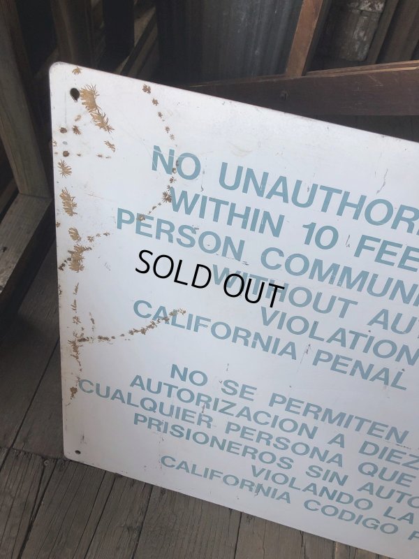 画像4: Vintage CALIFORNIA STATE PRISON Metal Sign (R295)