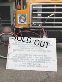 Vintage CALIFORNIA STATE PRISON Metal Sign (R295)