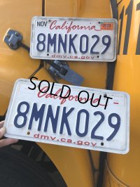 Original USA California License Plate 8MNK029 SET (R314)
